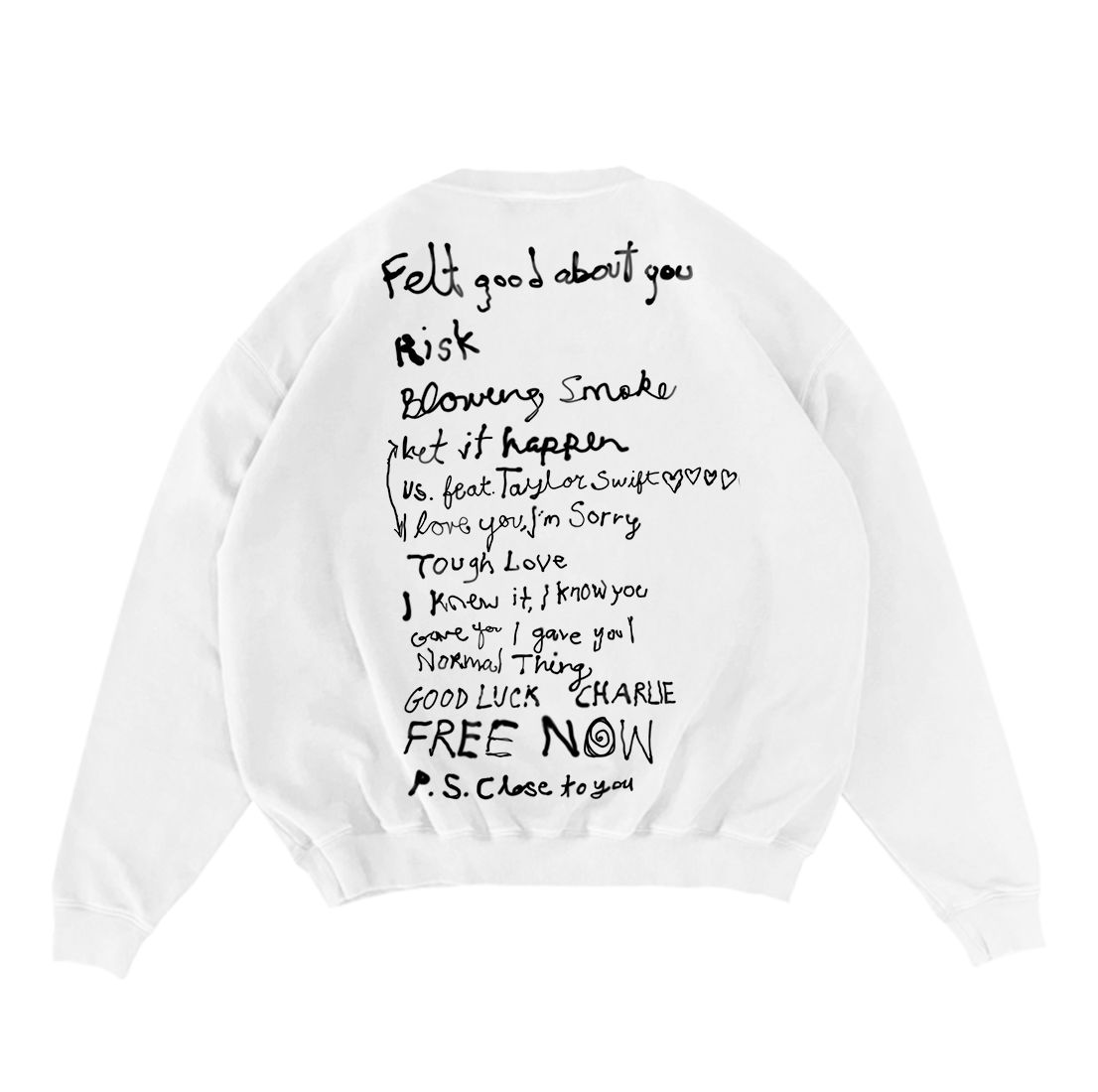 The Secret of Us Tracklist Crewneck Pullover