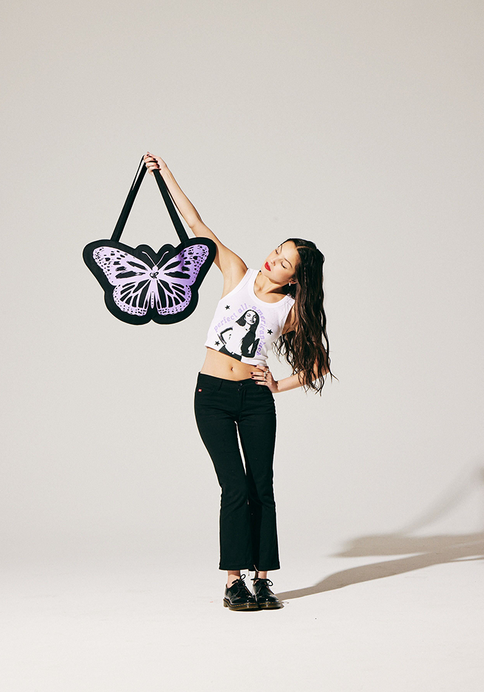 sac fourre-tout papillon en noir