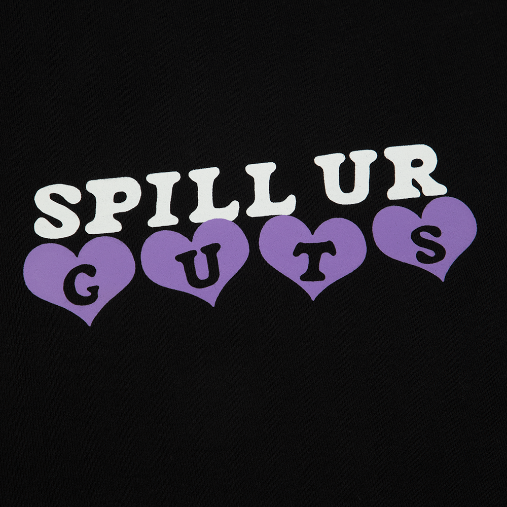 spill ur GUTS crop t-shirt in black