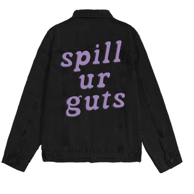 spill ur guts black denim jacket