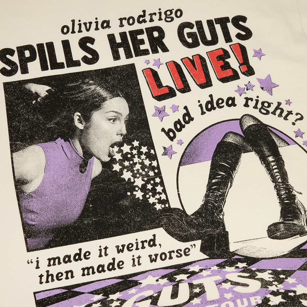 OR spills her GUTS live t-shirt in ivory