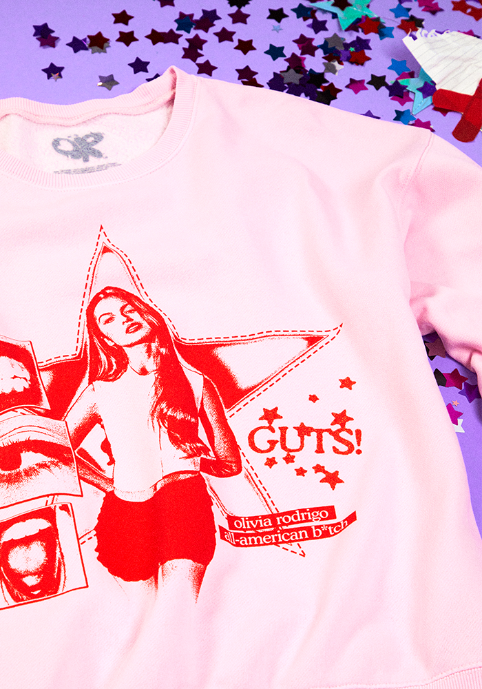 GUTS world tour crewneck pullover in pink