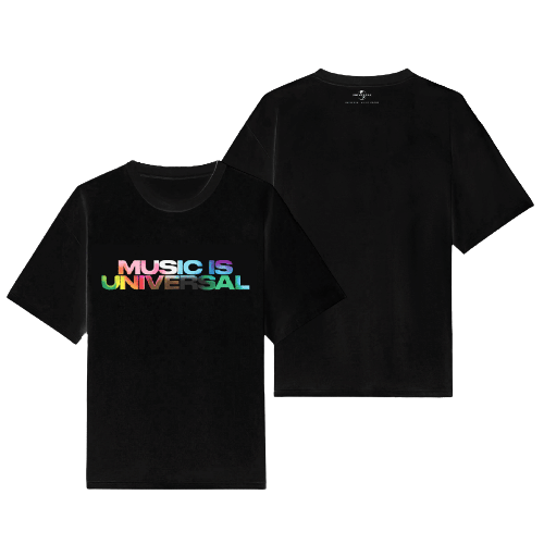 T-shirt noir « La musique est universelle »