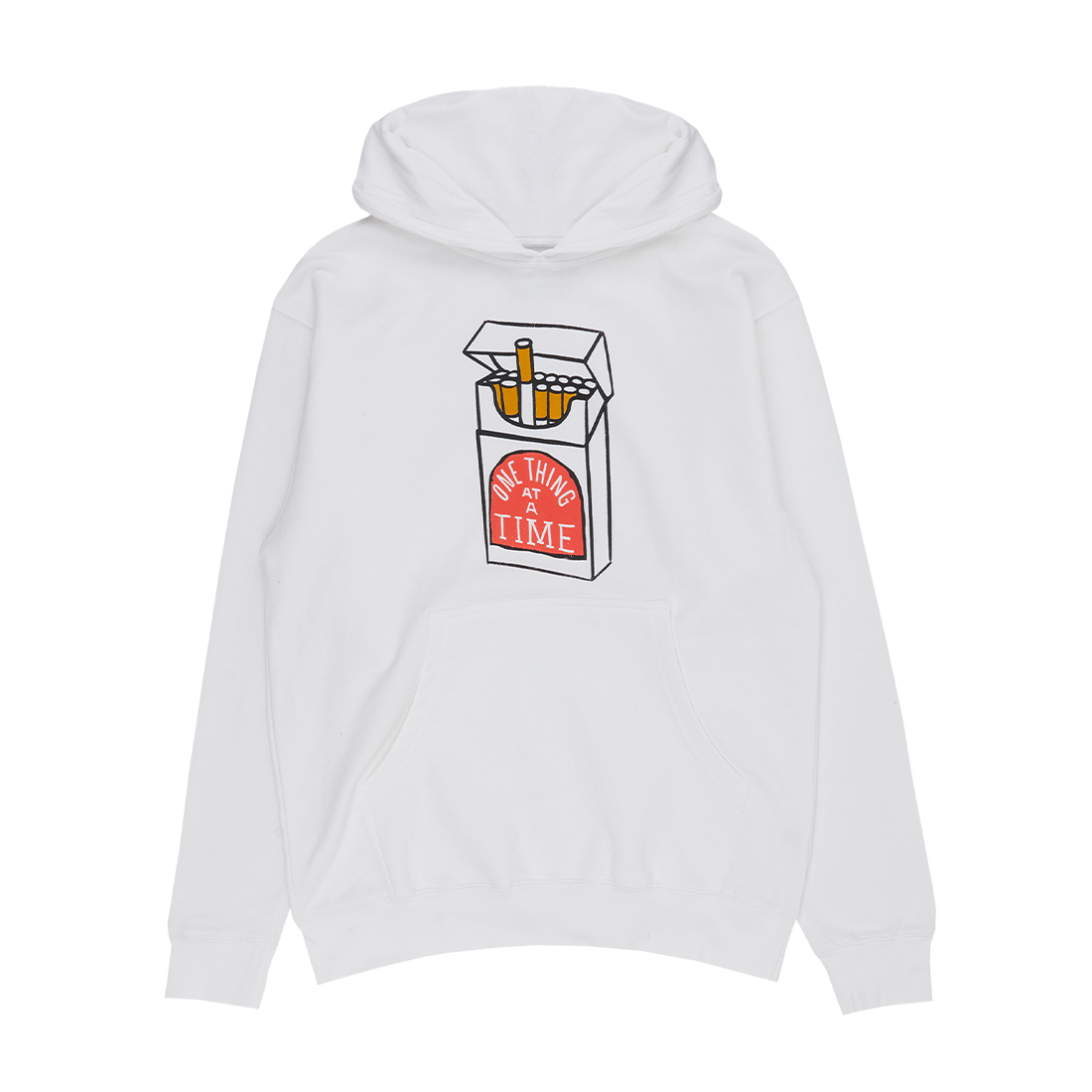 One Thing At A Time White Hoodie